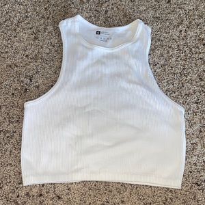Ribbed Seamless High Neck Cropped Tank Top
